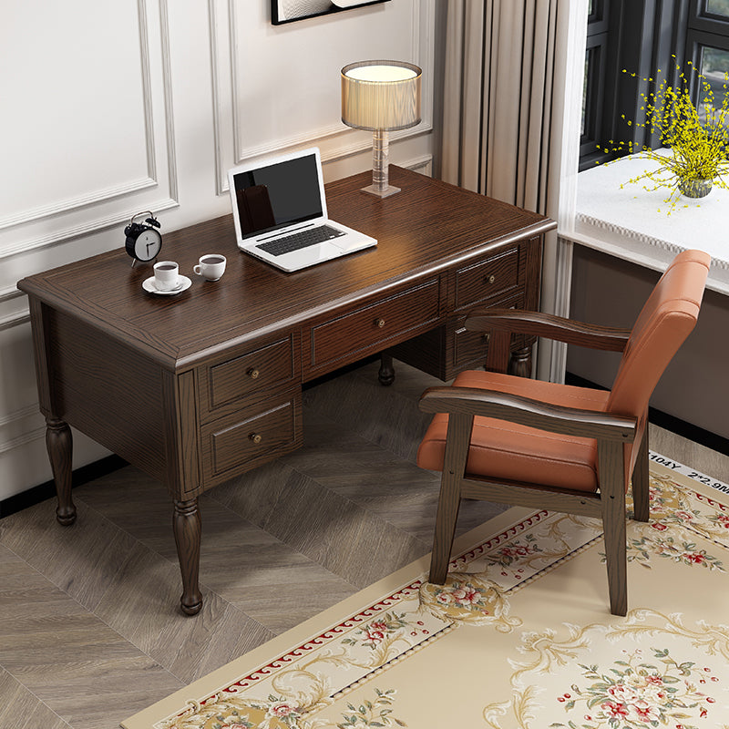 Bureau de bureau en bois de style contemporain Desk de forme de forme rectangulaire avec 4 jambes pour la maison