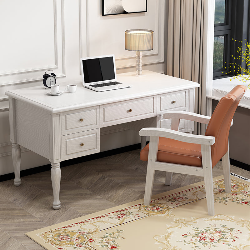 Bureau de bureau en bois de style contemporain Desk de forme de forme rectangulaire avec 4 jambes pour la maison