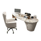 Bureau de bureau en métal Glam Style Stone Writing Bureau avec 3 tiroirs