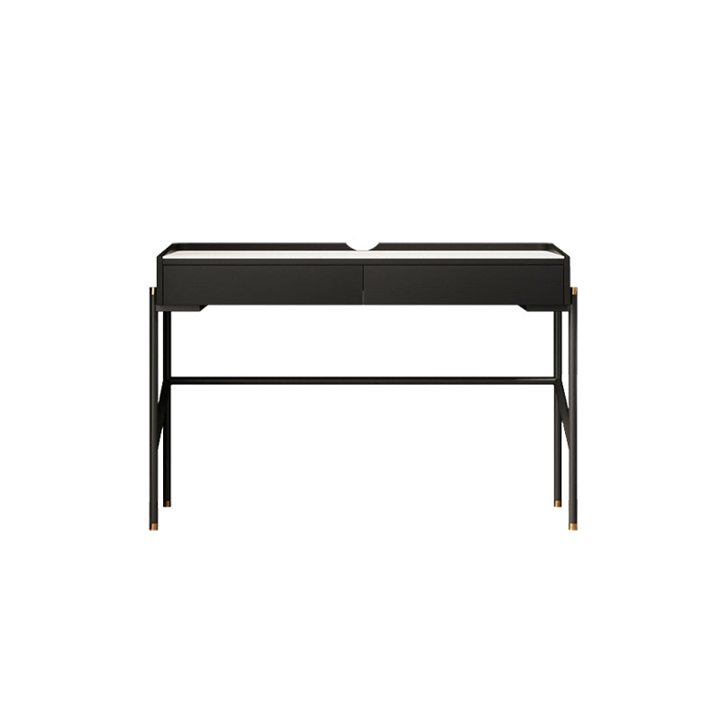 Scrivania di scrittura in pietra in stile industriale scrivania rettangolare con 2 cassetti