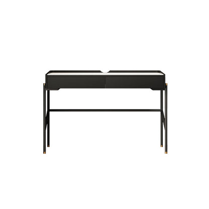 Scrivania di scrittura in pietra in stile industriale scrivania rettangolare con 2 cassetti