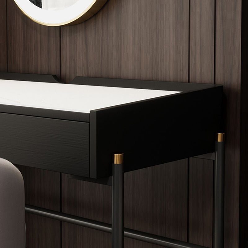 Scrivania di scrittura in pietra in stile industriale scrivania rettangolare con 2 cassetti