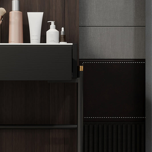 Scrivania di scrittura in pietra in stile industriale scrivania rettangolare con 2 cassetti