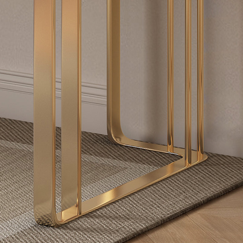 Escritorio de oficina de metal rectangular escritorio de piedra estilo glam con 3 cajones