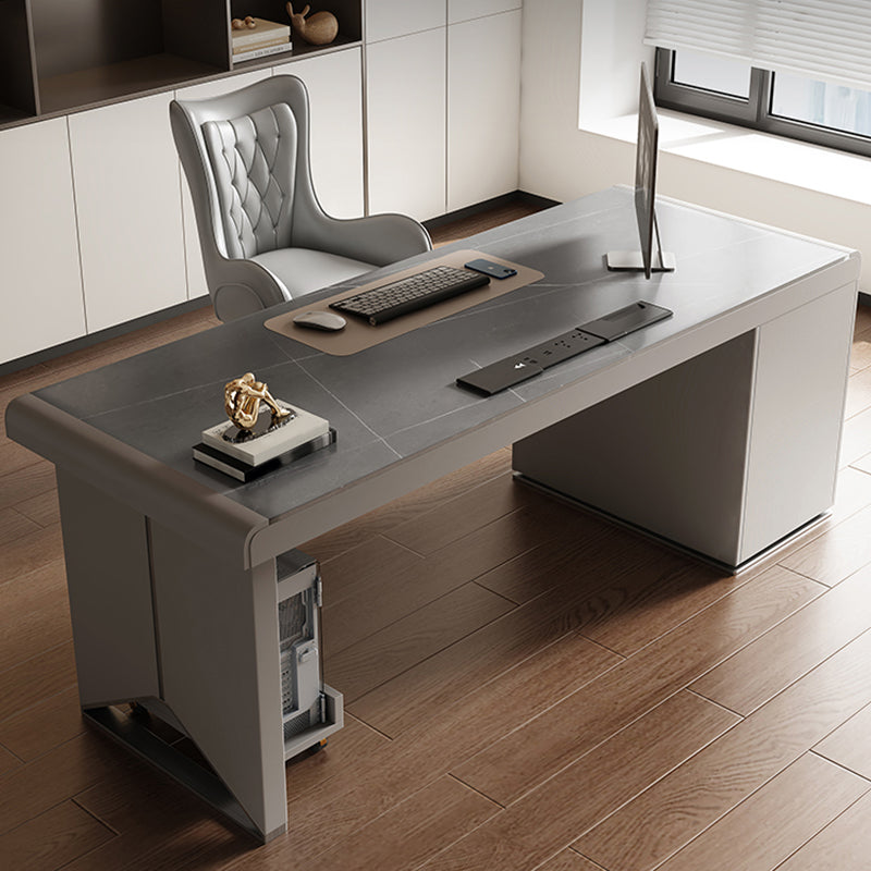 Rectangle Stone Top Office Desk Modern Style Computer Desk for Office 63"L x 27.6"W x 29.5"H Clearhalo 'furn' 'furn_office_desk' 'Furniture' 'Office Desks' 'Office Furniture' 'office_desk' 7456111