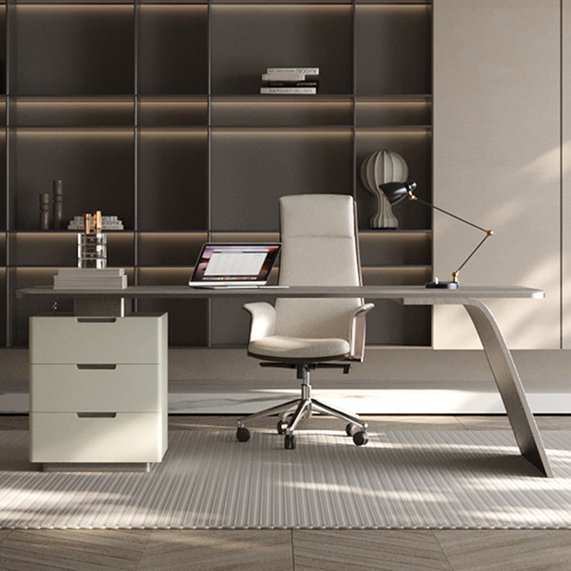 Glam Style Stone Writing Desk rechthoekige kantoorbureau met 3 laden