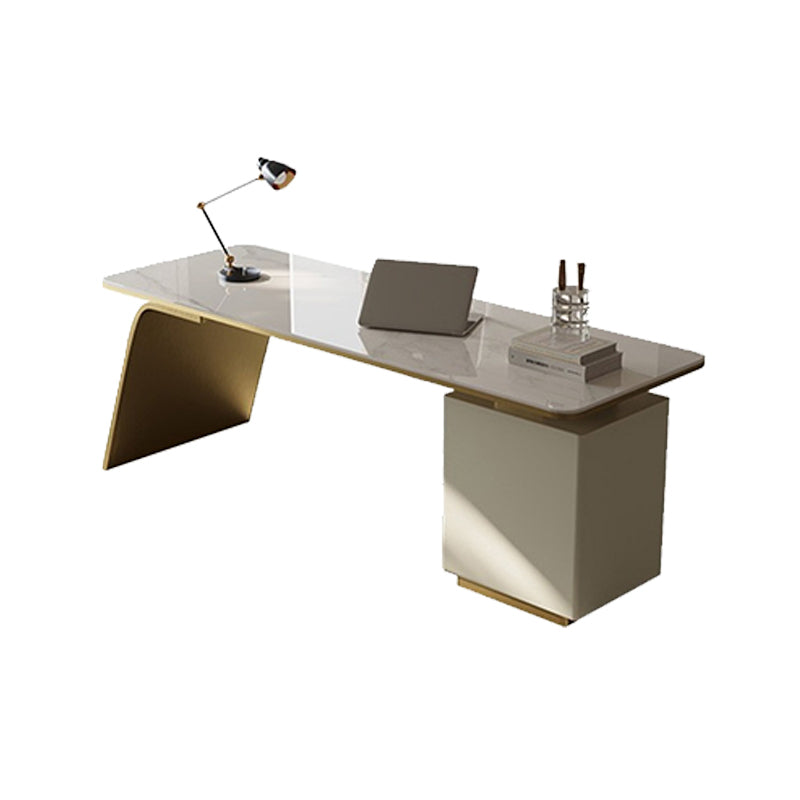 Glam Style Stone Writing Desk rechthoekige kantoorbureau met 3 laden