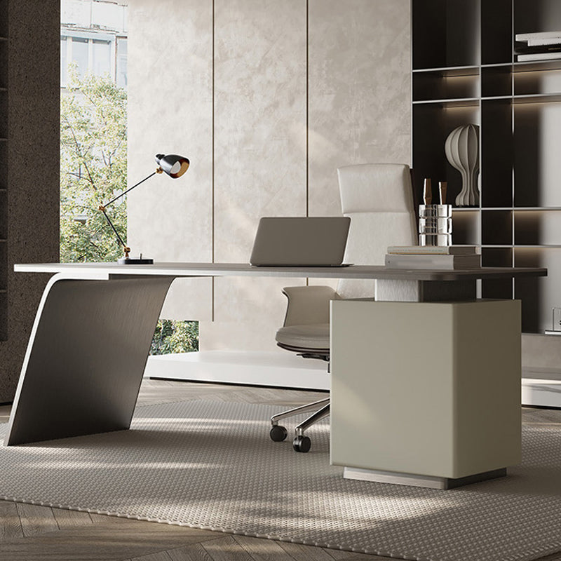 Glam Style Stone Writing Desk rechthoekige kantoorbureau met 3 laden