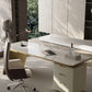 Glam Style Stone Writing Desk rechthoekige kantoorbureau met 3 laden