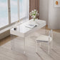 Contemporary Engineered Wood Writing Desk Acrylic Desk with 2 Drawers 31.5"L x 19.7"W x 29.5"H White Clearhalo 'furn' 'furn_office_desk' 'Furniture' 'Office Desks' 'Office Furniture' 'office_desk' 7456194