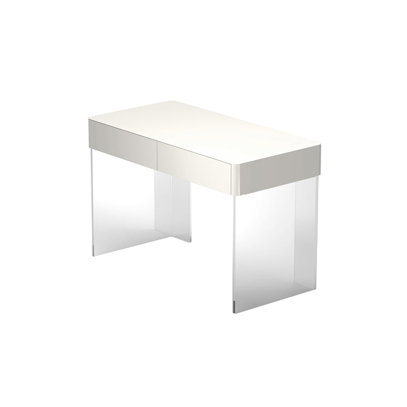 Contemporary Engineered Wood Writing Desk Acrylic Desk with 2 Drawers Clearhalo 'furn' 'furn_office_desk' 'Furniture' 'Office Desks' 'Office Furniture' 'office_desk' 7456195
