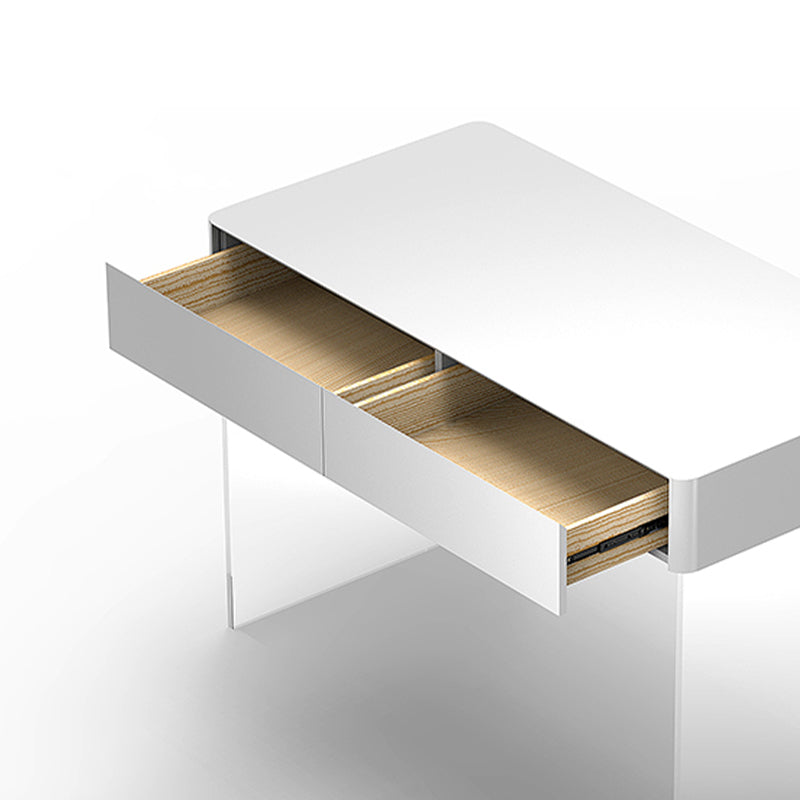 Contemporary Engineered Wood Writing Desk Acrylic Desk with 2 Drawers Clearhalo 'furn' 'furn_office_desk' 'Furniture' 'Office Desks' 'Office Furniture' 'office_desk' 7456196