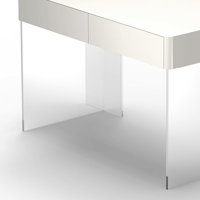Contemporary Engineered Wood Writing Desk Acrylic Desk with 2 Drawers Clearhalo 'furn' 'furn_office_desk' 'Furniture' 'Office Desks' 'Office Furniture' 'office_desk' 7456197