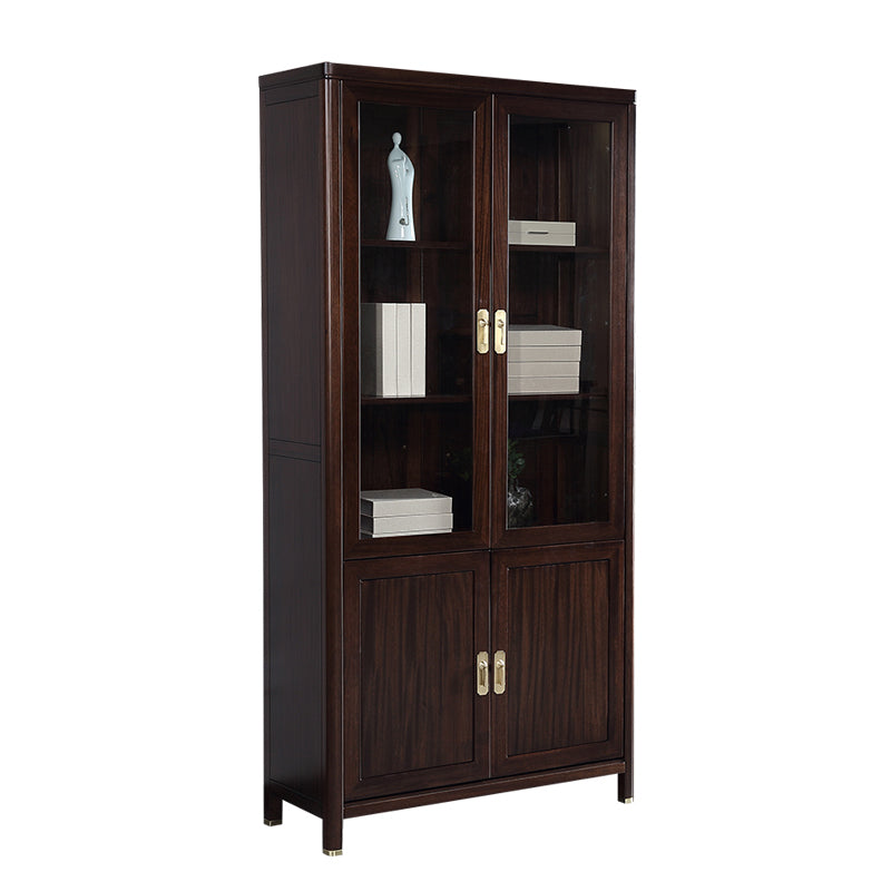 Closed Back Wood Bookshelf Contemporary Bookcase with Cabinets No Drawer Clearhalo 'Bookcases' 'furn' 'furn_bookcases' 'Furniture' 'Office Furniture' 7456676