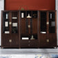 Closed Back Wood Bookshelf Contemporary Bookcase with Cabinets Clearhalo 'Bookcases' 'furn' 'furn_bookcases' 'Furniture' 'Office Furniture' 7456677