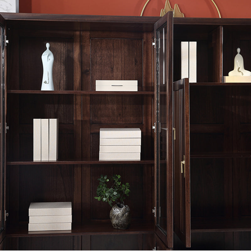 Closed Back Wood Bookshelf Contemporary Bookcase with Cabinets Clearhalo 'Bookcases' 'furn' 'furn_bookcases' 'Furniture' 'Office Furniture' 7456680