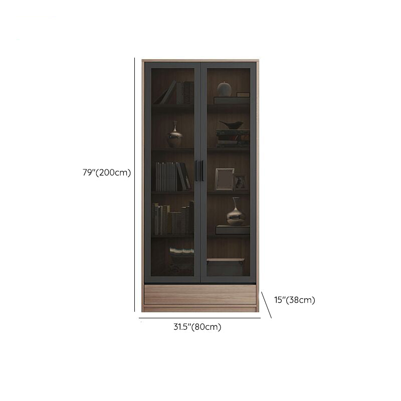 Bibliothèques en bois modernes portes en verre fermé étagère de rangement fermé pour la maison