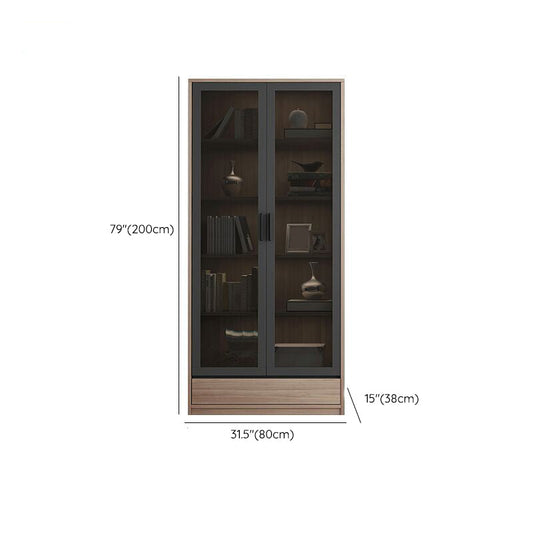 Moderne houten boekenkast glazen deuren gesloten opslag boekenplank voor thuis