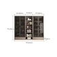 Bibliothèques en bois modernes portes en verre fermé étagère de rangement fermé pour la maison