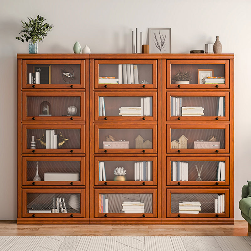 Closed Back Vertical Bookshelf Wood Contemporary Bookcase with Cabinets Clearhalo 'Bookcases' 'furn' 'furn_bookcases' 'Furniture' 'Office Furniture' 7456729
