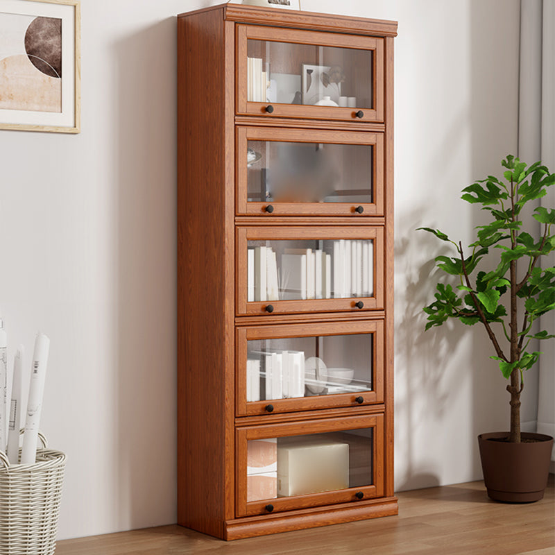 Closed Back Vertical Bookshelf Wood Contemporary Bookcase with Cabinets 31"L x 13"W x 76"H Clearhalo 'Bookcases' 'furn' 'furn_bookcases' 'Furniture' 'Office Furniture' 7456730