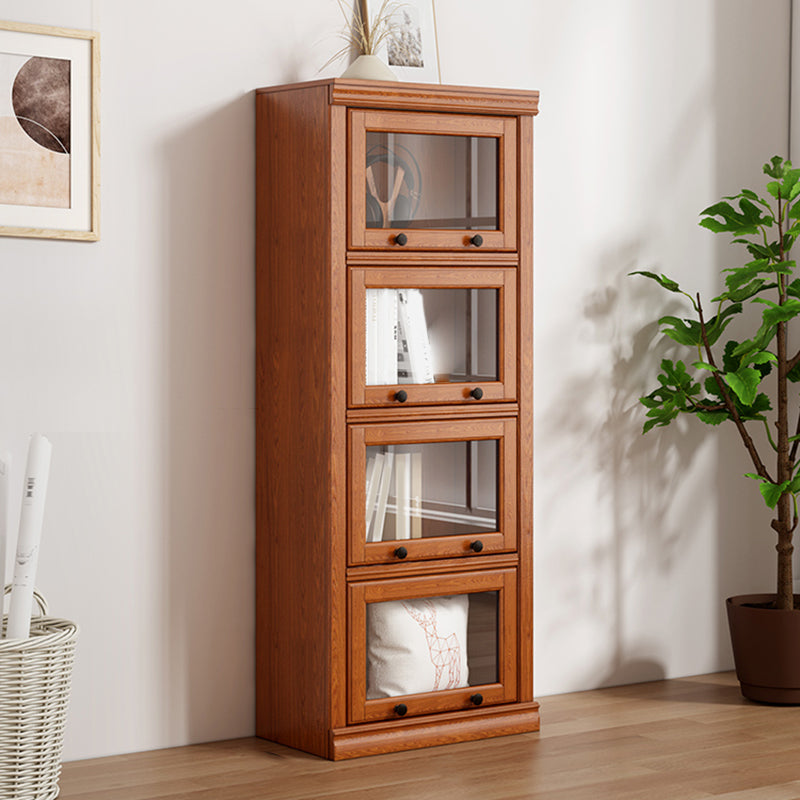Closed Back Vertical Bookshelf Wood Contemporary Bookcase with Cabinets 23.6"L x 13"W x 61.3"H Clearhalo 'Bookcases' 'furn' 'furn_bookcases' 'Furniture' 'Office Furniture' 7456733