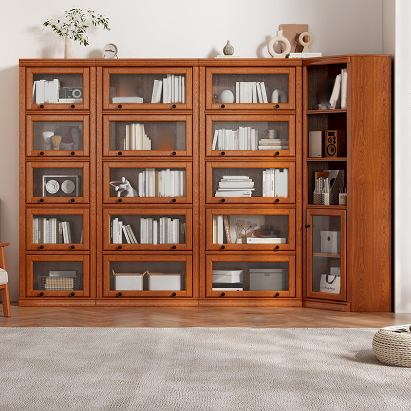 Closed Back Vertical Bookshelf Wood Contemporary Bookcase with Cabinets Clearhalo 'Bookcases' 'furn' 'furn_bookcases' 'Furniture' 'Office Furniture' 7456734