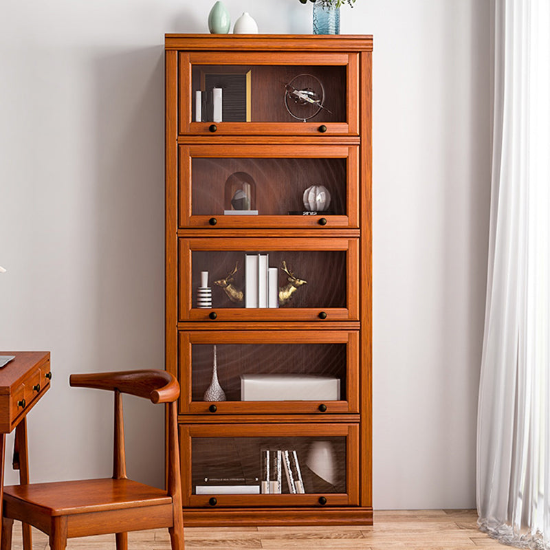Closed Back Vertical Bookshelf Wood Contemporary Bookcase with Cabinets Clearhalo 'Bookcases' 'furn' 'furn_bookcases' 'Furniture' 'Office Furniture' 7456736
