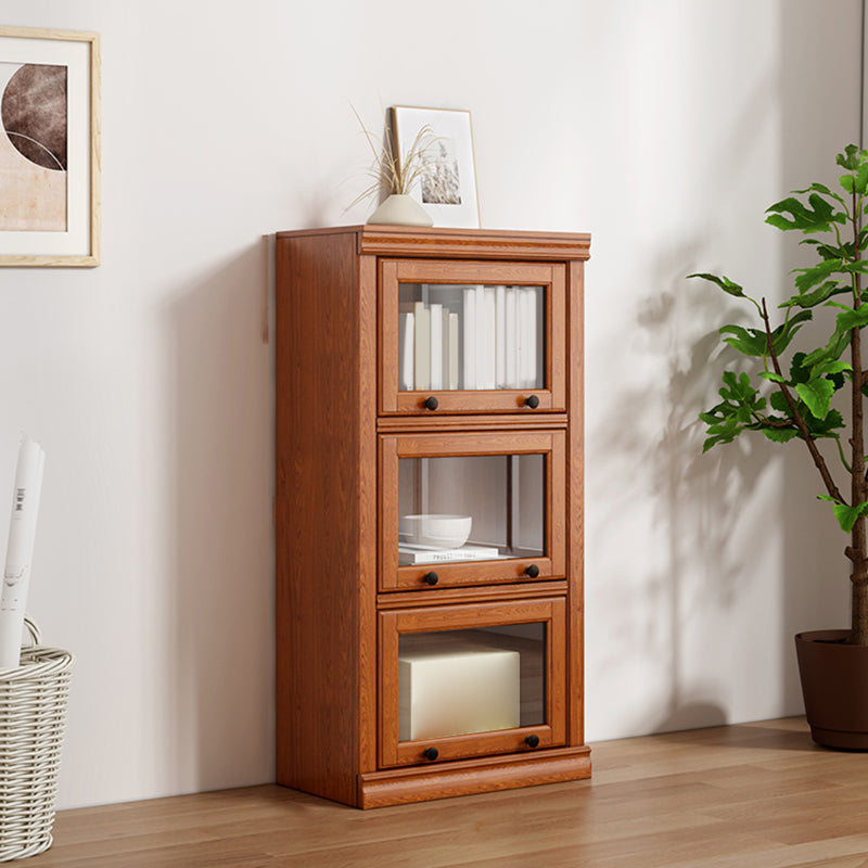 Closed Back Vertical Bookshelf Wood Contemporary Bookcase with Cabinets 23.6"L x 12.9"W x 47.2"H Clearhalo 'Bookcases' 'furn' 'furn_bookcases' 'Furniture' 'Office Furniture' 7456738