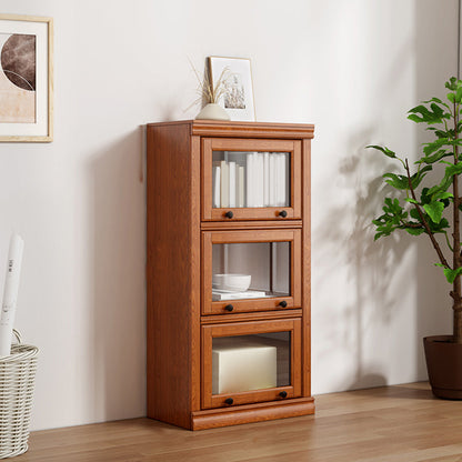 Closed Back Vertical Bookshelf Wood Contemporary Bookcase with Cabinets 23.6"L x 12.9"W x 47.2"H Clearhalo 'Bookcases' 'furn' 'furn_bookcases' 'Furniture' 'Office Furniture' 7456738