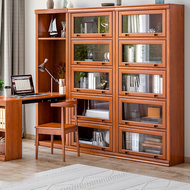 Closed Back Vertical Bookshelf Wood Contemporary Bookcase with Cabinets Clearhalo 'Bookcases' 'furn' 'furn_bookcases' 'Furniture' 'Office Furniture' 7456741
