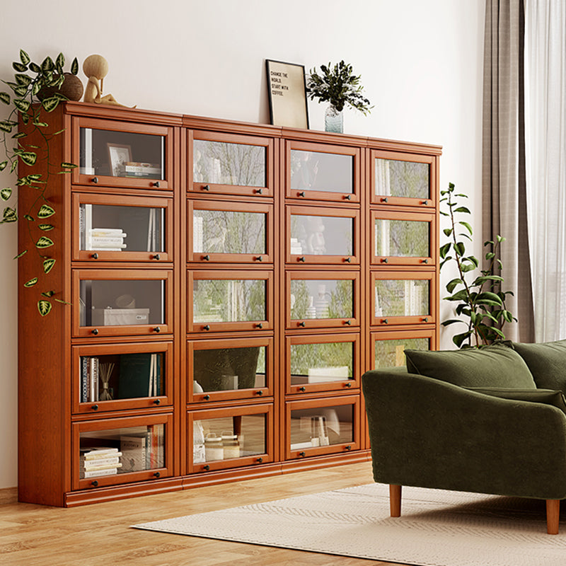 Closed Back Vertical Bookshelf Wood Contemporary Bookcase with Cabinets Clearhalo 'Bookcases' 'furn' 'furn_bookcases' 'Furniture' 'Office Furniture' 7456742