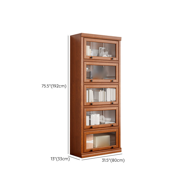 Closed Back Vertical Bookshelf Wood Contemporary Bookcase with Cabinets Clearhalo 'Bookcases' 'furn' 'furn_bookcases' 'Furniture' 'Office Furniture' 7456748