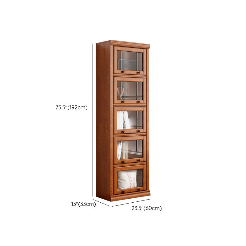 Closed Back Vertical Bookshelf Wood Contemporary Bookcase with Cabinets Clearhalo 'Bookcases' 'furn' 'furn_bookcases' 'Furniture' 'Office Furniture' 7456749