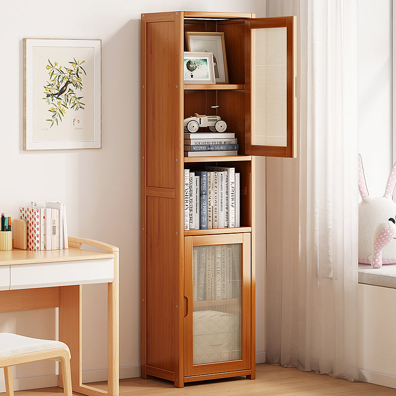 Contemporary Closed Back Bookcase Bamboo Vertical Bookshelf with Doors Clearhalo 'Bookcases' 'furn' 'furn_bookcases' 'Furniture' 'Office Furniture' 7456750