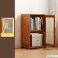 Contemporary Closed Back Bookcase Bamboo Vertical Bookshelf with Doors 16"L x 12"W x 28"H Mesh Clearhalo 'Bookcases' 'furn' 'furn_bookcases' 'Furniture' 'Office Furniture' 7456751