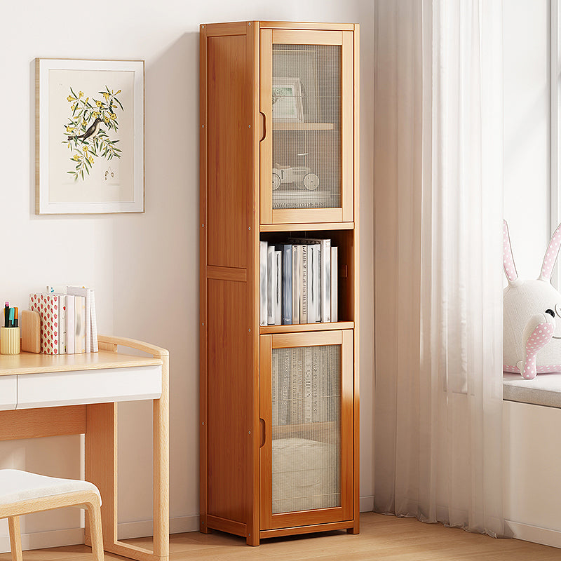 Contemporary Closed Back Bookcase Bamboo Vertical Bookshelf with Doors Clearhalo 'Bookcases' 'furn' 'furn_bookcases' 'Furniture' 'Office Furniture' 7456753