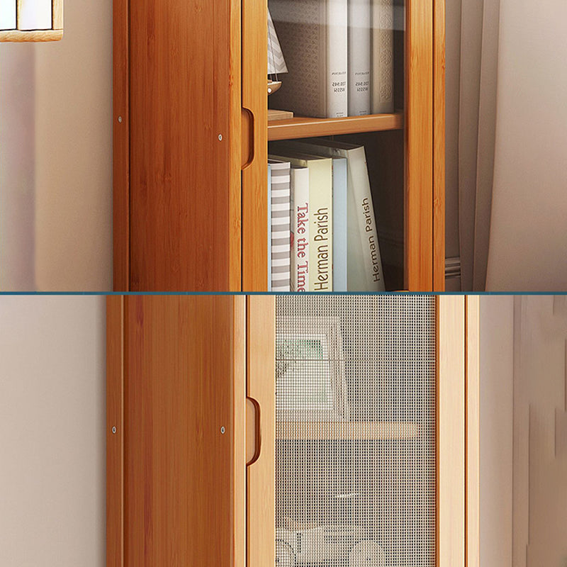 Contemporary Closed Back Bookcase Bamboo Vertical Bookshelf with Doors Clearhalo 'Bookcases' 'furn' 'furn_bookcases' 'Furniture' 'Office Furniture' 7456763