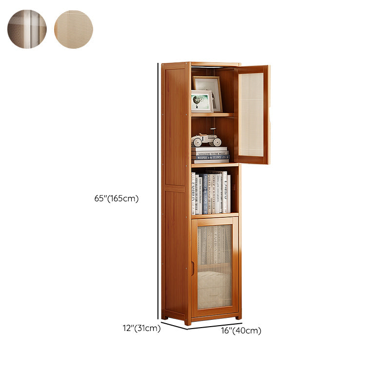 Contemporary Closed Back Bookcase Bamboo Vertical Bookshelf with Doors Clearhalo 'Bookcases' 'furn' 'furn_bookcases' 'Furniture' 'Office Furniture' 7456768