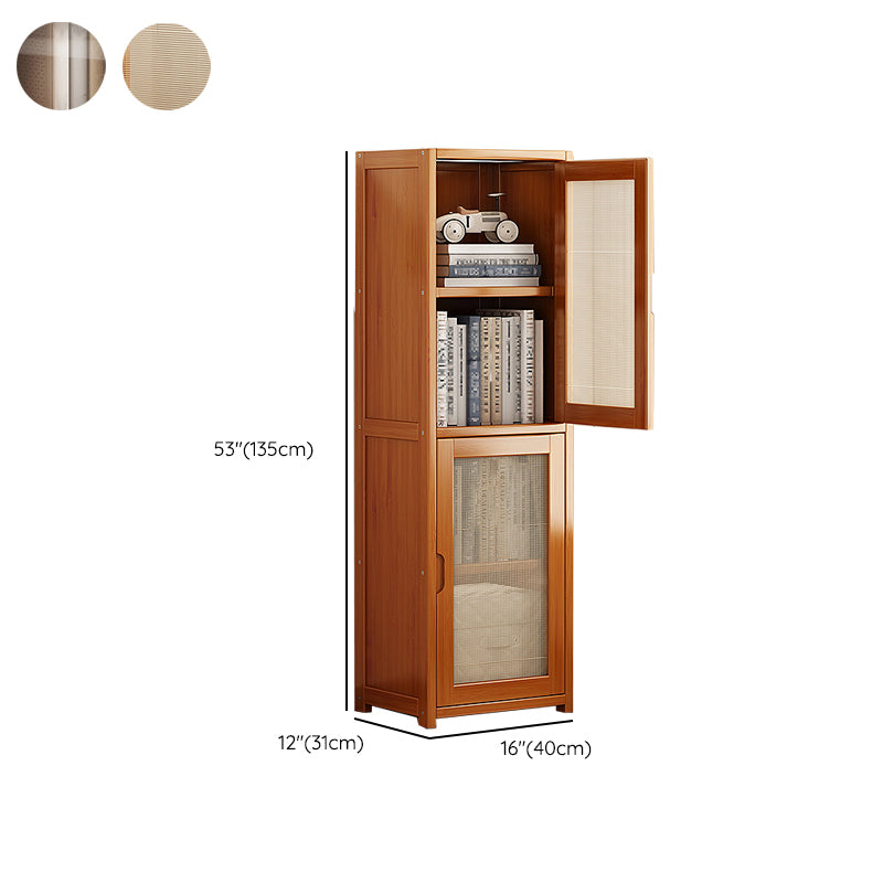 Contemporary Closed Back Bookcase Bamboo Vertical Bookshelf with Doors Clearhalo 'Bookcases' 'furn' 'furn_bookcases' 'Furniture' 'Office Furniture' 7456769