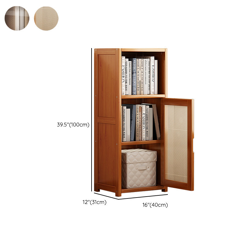 Contemporary Closed Back Bookcase Bamboo Vertical Bookshelf with Doors Clearhalo 'Bookcases' 'furn' 'furn_bookcases' 'Furniture' 'Office Furniture' 7456770