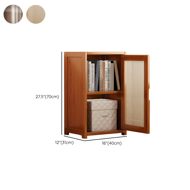 Contemporary Closed Back Bookcase Bamboo Vertical Bookshelf with Doors Clearhalo 'Bookcases' 'furn' 'furn_bookcases' 'Furniture' 'Office Furniture' 7456771