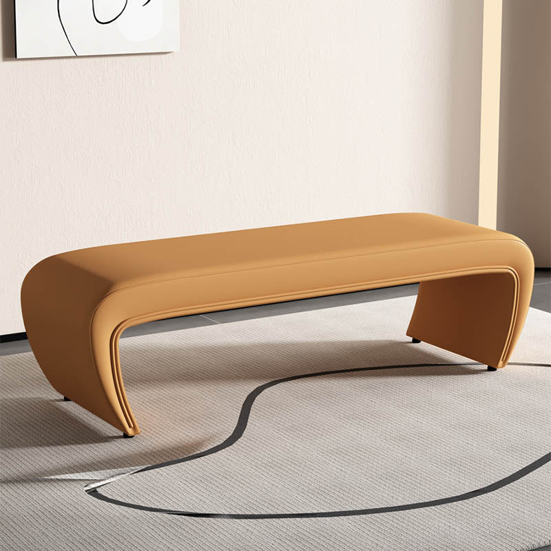 Modern Rectangle Entryway Bench Solid Wood Seating Bench with Upholstered Orange Clearhalo 'Benches' 'Chairs & Seating' 'furn' 'furn_benches' 'Furniture' 'Living Room Furniture' 7456793