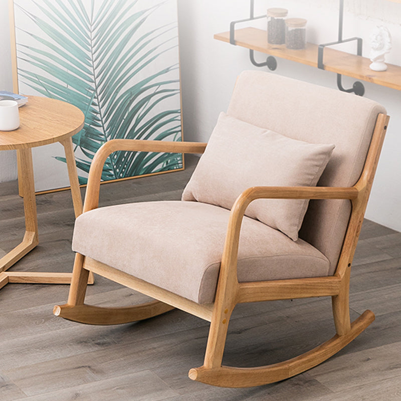 Modern Style Wood Base Home Lazy Chair Lounge Chaise Rocking Chair Clearhalo 'Chairs & Seating' 'furn' 'furn_rocking_chairs' 'Furniture' 'Living Room Furniture' 'Rocking Chairs' 'rocking_chairs' 7456875
