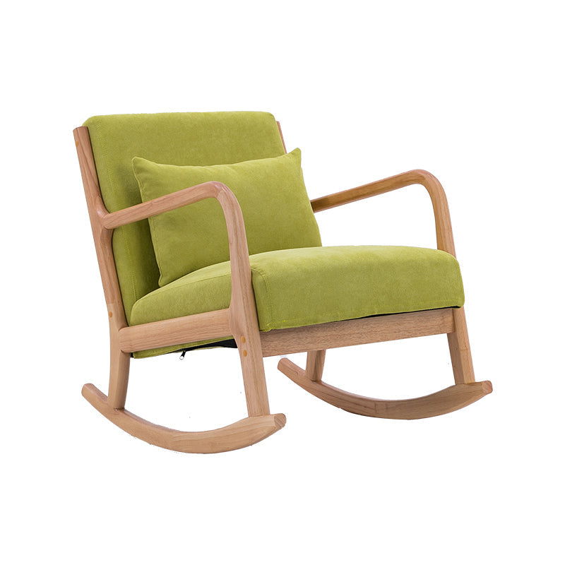 Modern Style Wood Base Home Lazy Chair Lounge Chaise Rocking Chair Green Clearhalo 'Chairs & Seating' 'furn' 'furn_rocking_chairs' 'Furniture' 'Living Room Furniture' 'Rocking Chairs' 'rocking_chairs' 7456876