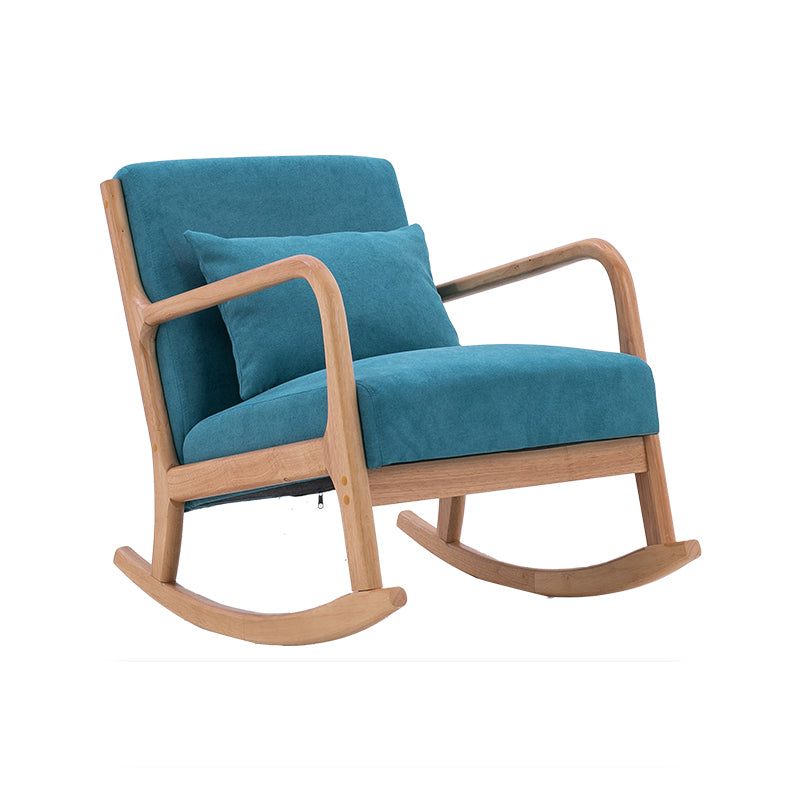 Modern Style Wood Base Home Lazy Chair Lounge Chaise Rocking Chair Sky Blue Clearhalo 'Chairs & Seating' 'furn' 'furn_rocking_chairs' 'Furniture' 'Living Room Furniture' 'Rocking Chairs' 'rocking_chairs' 7456880