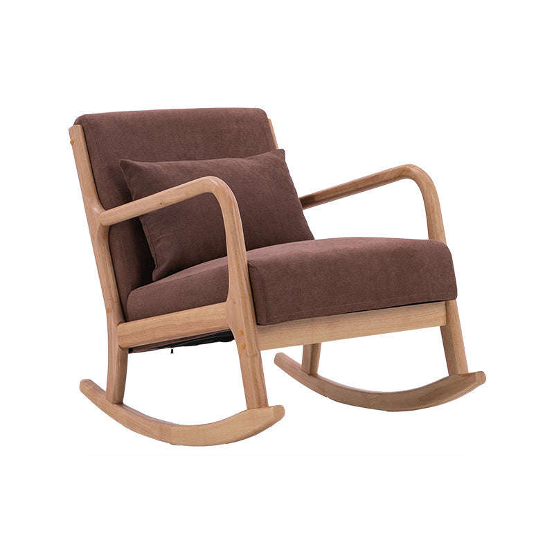 Modern Style Wood Base Home Lazy Chair Lounge Chaise Rocking Chair Coffee Clearhalo 'Chairs & Seating' 'furn' 'furn_rocking_chairs' 'Furniture' 'Living Room Furniture' 'Rocking Chairs' 'rocking_chairs' 7456884