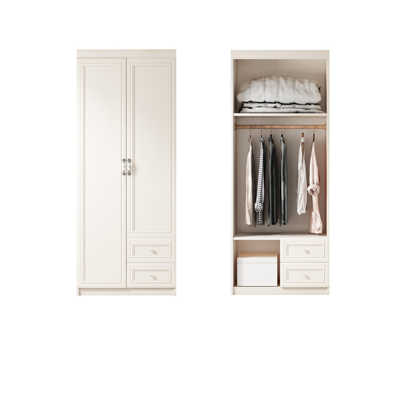 Contemporary Style Wardrobe Armoire Wood Armoire with Clothes Rail and Door for Bedroom
