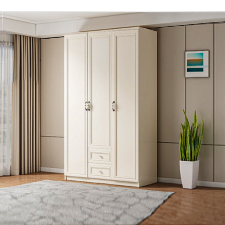 Contemporary Style Wardrobe Armoire Wood Armoire with Clothes Rail and Door for Bedroom