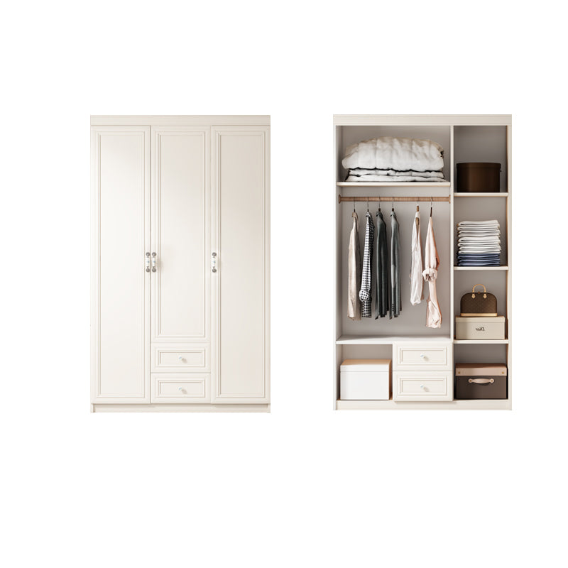 Contemporary Style Wardrobe Armoire Wood Armoire with Clothes Rail and Door for Bedroom